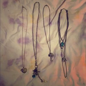 4 Vintage/Antiqued inspired costume necklaces